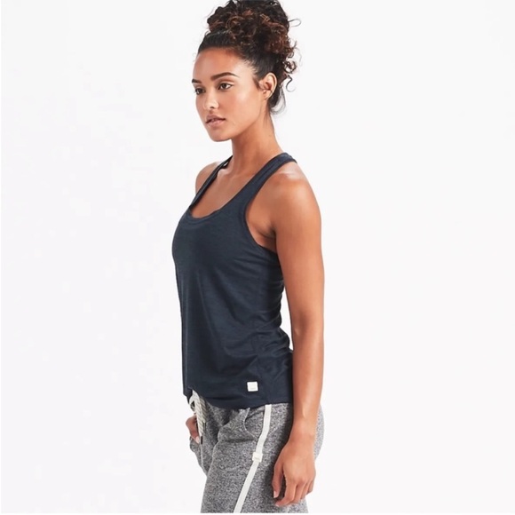 Vuori Lux Performance Racerback Tank Ink Heather Pelvic Love Graphic - Picture 4 of 13